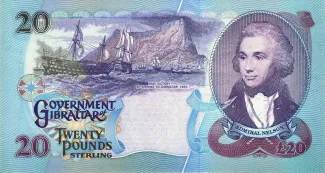 Gibraltar 20 Pounds - Elizabeth II, 1995-2006 reverse