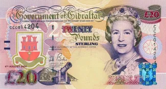 Gibraltar 20 Pounds, 2004 P-31 obverse