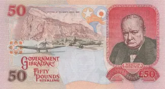 Gibraltar 50 Pounds - Elizabeth II, 1995-2006 reverse