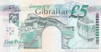 Gibraltar 5 Pounds, 2000 P-29 reverse