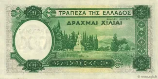 Greece 1.000 Drachmai, 1939 reverse