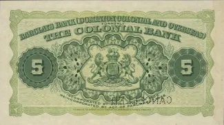 Grenada 5 Dollars, 1926 reverse