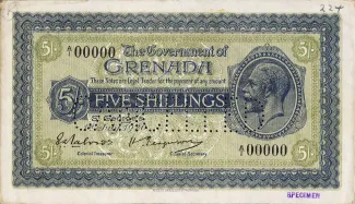 Grenada 5 Shillings, 1920 obverse