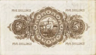 Grenada 5 Shillings, 1920 reverse