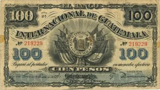 Guatemala 100 Pesos, 1917-1925 obverse