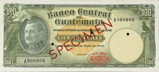 Guatemala 100 Quetzales, 1926 P-10 obverse