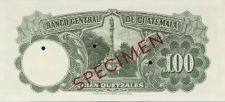Guatemala 100 Quetzales, 1926 P-10 reverse