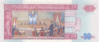 Guatemala 10 Quetzales, 1995 reverse