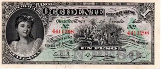 Guatemala 1 Peso, 1900-1921 obverse