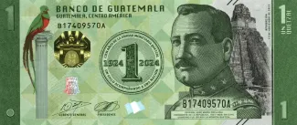 Guatemala 1 Quetzal, 2023 P-129 obverse