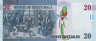 Guatemala 20 Quetzales, 2020 reverse