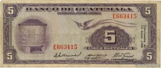 Guatemala 5 Quetzales, 1958 image