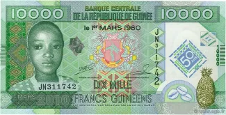 Guinea 10,000 Francs, 2010 P-45 obverse