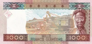 Guinea 1,000 Francs, 2010 P-43 reverse