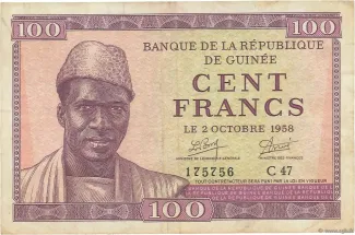 Guinea 100 Francs, 1958 obverse