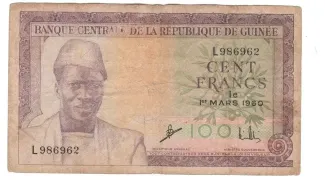 Guinea 100 Francs, 1960 obverse