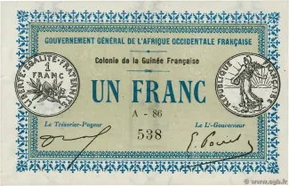 Guinea 1 Franc, 1917 obverse