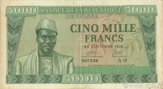 Guinea 5.000 Francs, 1958 obverse