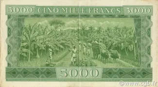 Guinea 5.000 Francs, 1958 reverse
