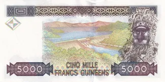 Guinea 5.000 Francs, 1998 reverse