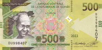 Guinea 500 Francs, 2018-2022 obverse