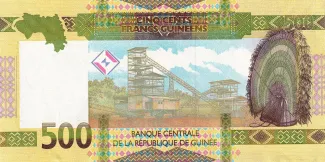 Guinea 500 Francs, 2018-2022 reverse
