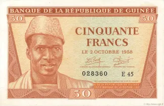 Guinea 50 Francs, 1958 obverse