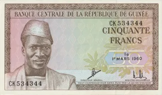 Guinea 50 Francs, 1960 obverse