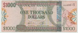 Guyana 1.000 Dollars, 2011-2019 obverse