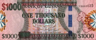 Guyana 1.000 Dollars, 2019 obverse