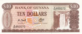 Guyana 10 Dollars, 1966-1992 obverse