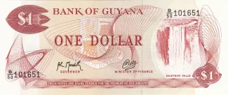 Guyana 1 Dollar, 1966-1992 obverse