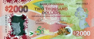 Guyana 2,000 Dollars, 2021 obverse