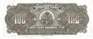 Haiti 100 Gourdes, 1950 reverse