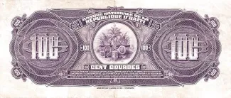 Haiti 100 Gourdes, 1951-1964 reverse