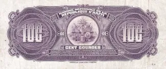 Haiti 100 Gourdes, 1964 reverse