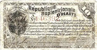 Haiti 10 Centimes, 1888 obverse