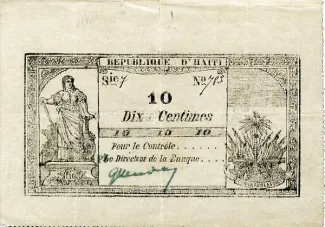 Haiti 10 Centimes, 1889 obverse