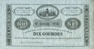 Haiti 10 Gourdes, 1827 obverse