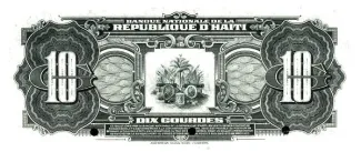 Haiti 10 Gourdes, 1925-1932 reverse