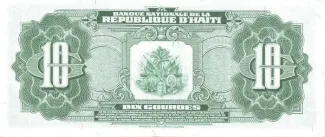 Haiti 10 Gourdes, 1967 reverse