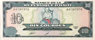 Haiti 10 Gourdes, 1991-1999 obverse