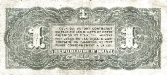 Haiti 1 Gourde, 1903 P-110 reverse
