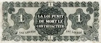 Haiti 1 Gourde, 1916 reverse