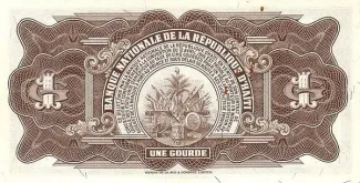 Haiti 1 Gourde, 1967 reverse