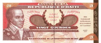 Haiti 20 Gourdes, 2001 P-271 obverse