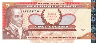 Haiti 20 Gourdes, 2001 obverse