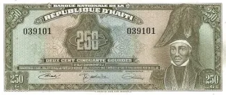 Haiti 250 Gourdes, 1971 obverse