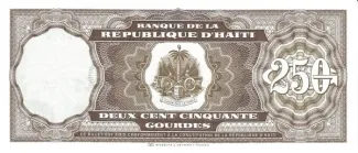Haiti 250 Gourdes, 1994 reverse