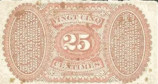 Haiti 25 Centimes, 1875 reverse